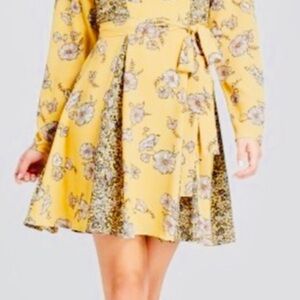 Mini flower BoHo short skirt sleeve lightweight skater multi above knee